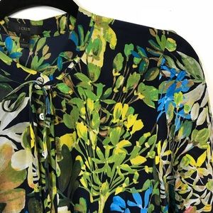 J. Crew Silk Floral Ruffle Hem Watercolor Dress